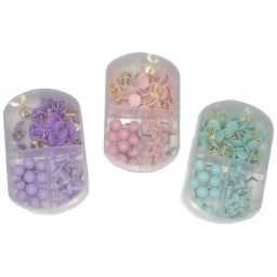 SET ALFILERES MAPA, PUSH PINS Y CHINCHES COLORES PASTEL