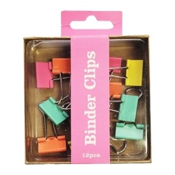 APRETAPAPEL DOBLE CLIPS 19MM. COLOR PACK X12