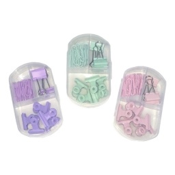 SET APRETAPAPEL Y CLIPS COLORES PASTEL