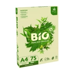 HOJAS A4 BIO PAPEL ECOLOGICO NATURAL RECICLADO 75GR. X500