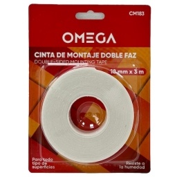 CINTA DOBLE FAZ ESPUMA OMEGA 18X3MT.