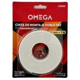 CINTA DOBLE FAZ ESPUMA OMEGA 24X3MT.