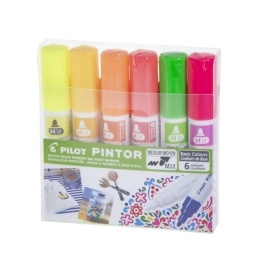 MARCADOR PILOT PINTOR M 1.4MM. COLORES FLUO X6