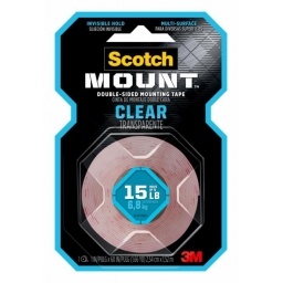 CINTA DOBLE FAZ CLEAR PARA INTERIORES 3M 410H 25MM. X1.52MT.