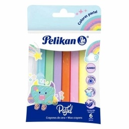 CRAYOLA PELIKAN JUMBO GRUESAS PASTEL X6