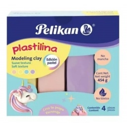 PLASTICINA PELIKAN BARRA JUMBO PASTEL X4