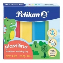 PLASTICINA PELIKAN BARRA JUMBO COLOR X4