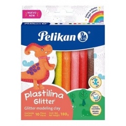 PLASTICINA PELIKAN GLITTER X10