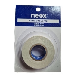 CINTA DOBLE FAZ TRANSPARENTE NEOX 18MM. X10MT.