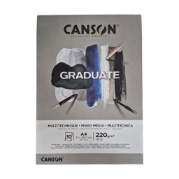 BLOCK CANSON GRADUATE MULTITECNICA GRIS A4 220 GRS.