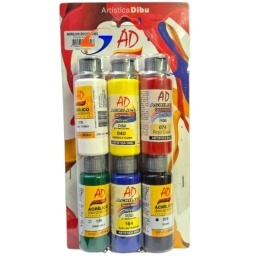 PINTURA ACRILICA AD 60ML. SET X 6 CLASICOS