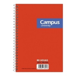 LIBRETA CAMPUS RAYADA CON ESPIRAL 80H. 16X11CM.