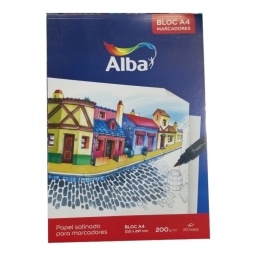 BLOCK DIBUJO SATINADO ALBA 200GR. A4