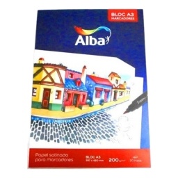 BLOCK DIBUJO SATINADO ALBA 200GR. A3