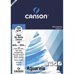 BLOCK DIBUJO ACUARELA CANSON 300GR. A2