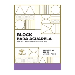 BLOCK DIBUJO ACUARELA DA VINCI 300GR. A4