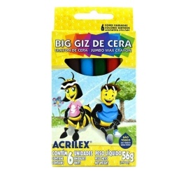 CRAYOLAS ACRILEX JUMBO GRUESAS X6