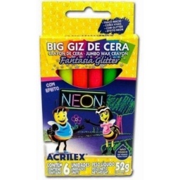 CRAYOLAS ACRILEX JUMBO NEON GLITTER X6