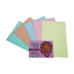 GOMA EVA PASTEL CON BRILLANTINA A4 PACK X5