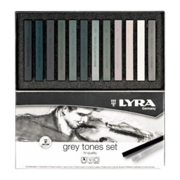 PASTEL TIZA LYRA TONOS GRISES X12