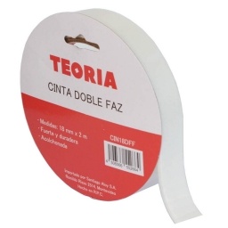 CINTA DOBLE FAZ ESPUMA TEORIA 18MM. X2MT.