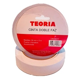 CINTA DOBLE FAZ ESPUMA TEORIA 24MM. X2MT.