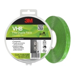 CINTA DOBLE FAZ ESPUMA INTERIORES 3M VHB 4910 12MM. X5MT.