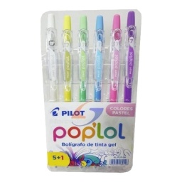 BOLIGRAFO PILOT POP LOL GEL RETRACTIL PASTEL X6