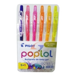 BOLIGRAFO PILOT POP LOL GEL RETRACTIL FLUO X6