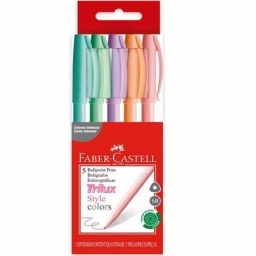 BOLIGRAFO FABER TRILUX COLORES PASTEL X5