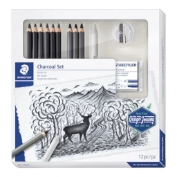 LAPICES STAEDTLER  SET CARBONILLA + ESFUMINO X9