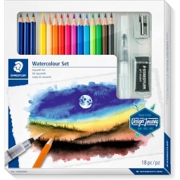 LAPICES DE COLORES ACUARELABLES STAEDTLER SET X18 PIEZAS