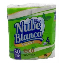 PAPEL HIGIENICO NUBE BLANCA ECO 30MT. X64 ROLLOS