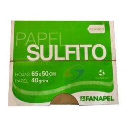 PAPEL SULFITO BLANCO 40GR. 50X65CM. CAJA X8 KILOS