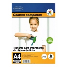 PAPEL TRANSFER OMEGA PARA TEXTILES CLAROS A4 X5H.