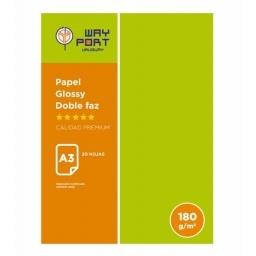 PAPEL FOTOGRAFICO WAYPORT DOBLE FAZ GLOSSY A3 180GR. X20